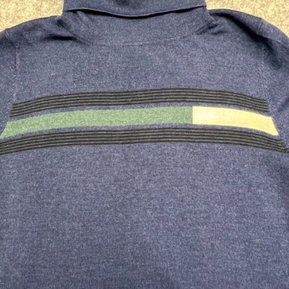 Pendleton Stripe Colorblock Long Sleeve Knit Turtleneck Sweater Top - Picture 6 of 9